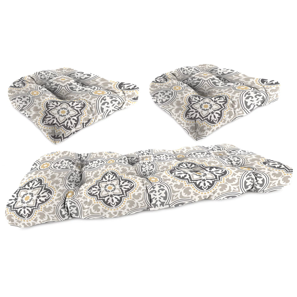 3-Piece Grey Tufted Outdoor Cushion Set F220885