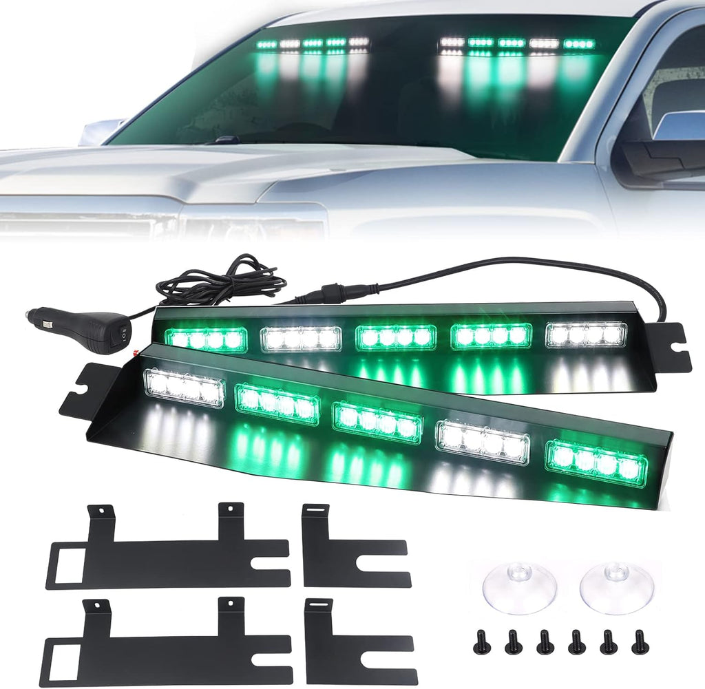 34 inches 40 LED Green White Strobe Light Bar for Trucks Q477771