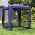 Blue Party Tent 4 Mesh Sidewalls 6.6'x6.6' HDPE Y452