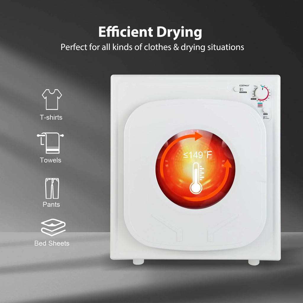 1500W Compact Electric Laundry Dryer Stainless Steel 13.2 lbs L821510
