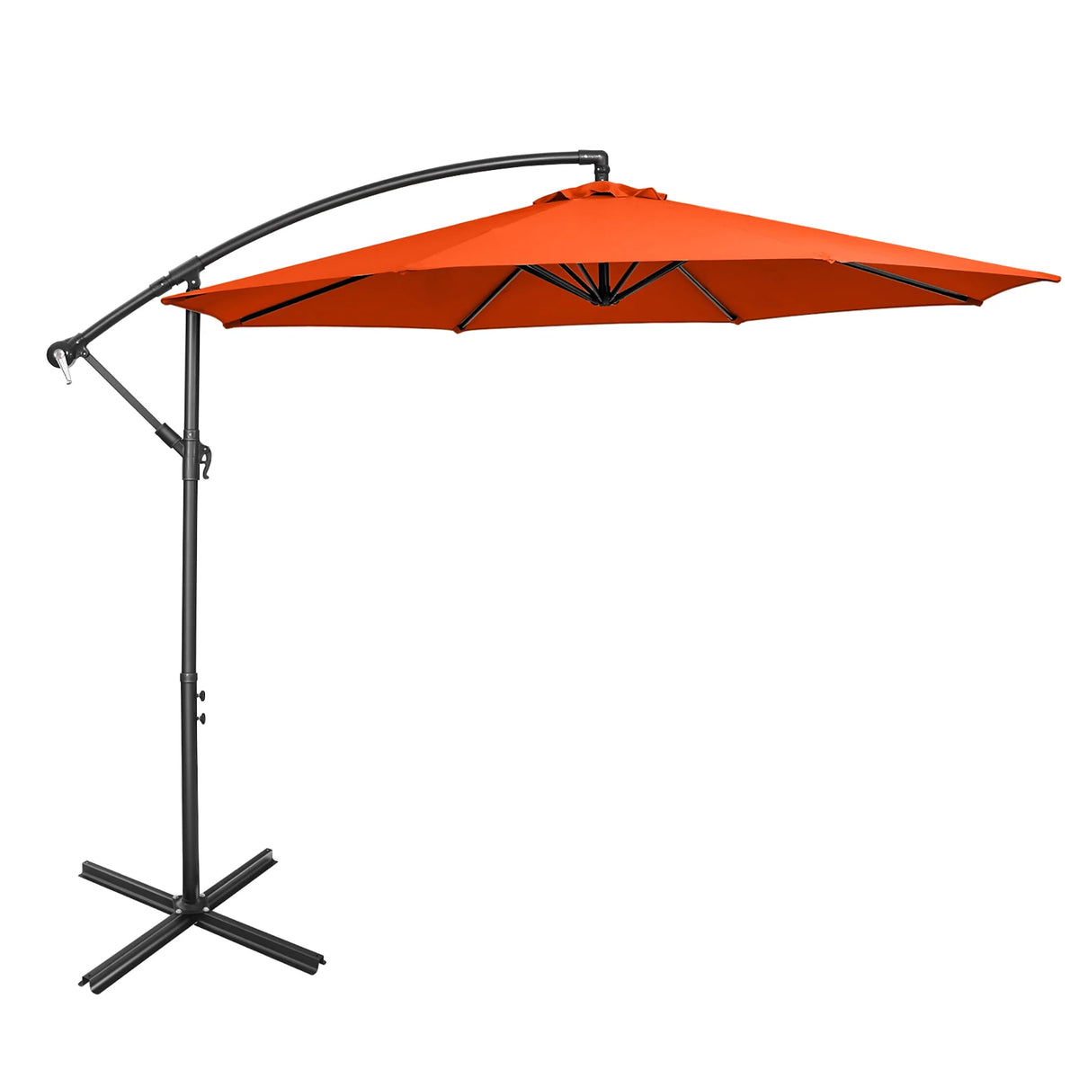 10 FT Patio Offset Umbrella with Cross Base Tilt Navy Blue F79340