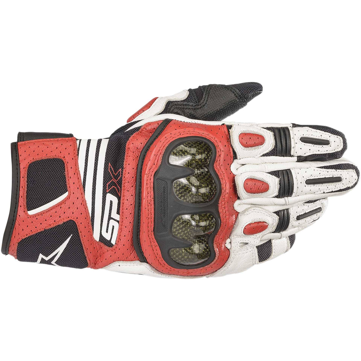 Black White Red Fluo Carbon Gloves Q6210