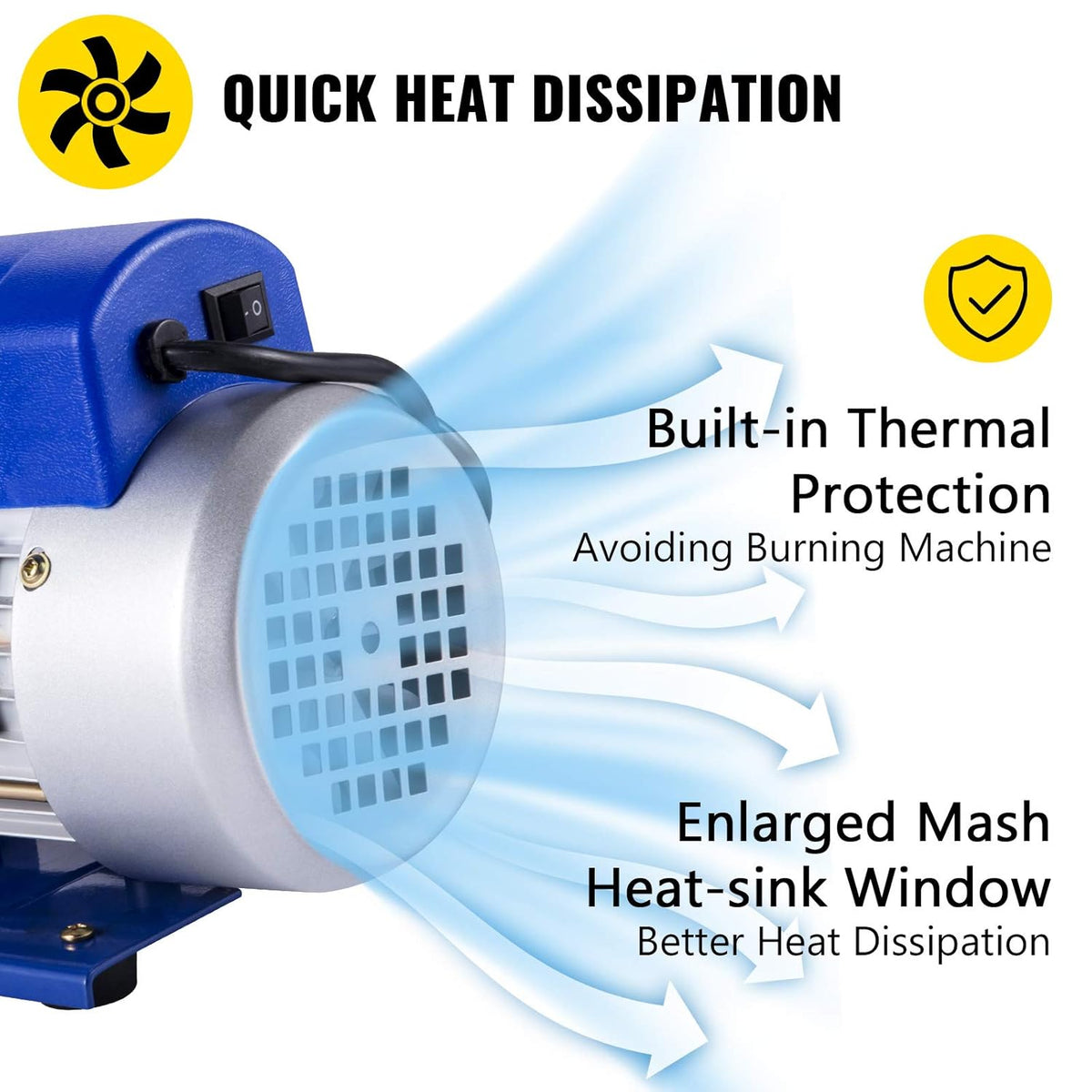9 CFM 1 HP Single Stage Air Conditioning Vacuum Pump 110V 5PA Rotary Vane Vacuum Pump S7716