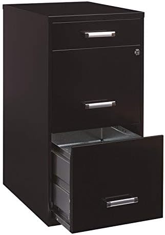 Black 18in Deep 3 Metal Organizer Pencil Drawer Vertical File Cabinet T465