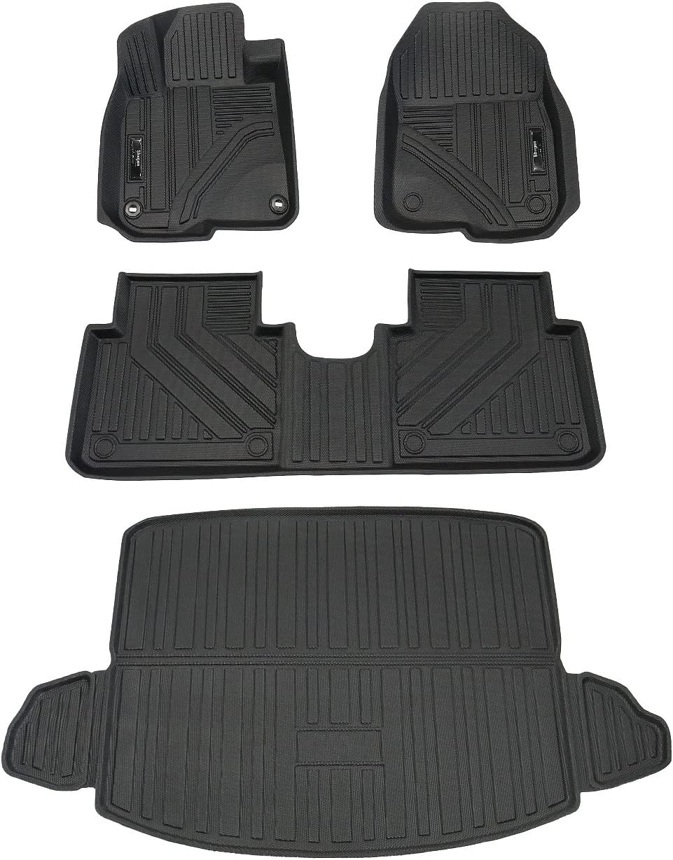 Black TPE Rubber Car Floor Mats and Cargo Trunk Liner Set B390