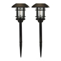 8 Lumen 19 in. Solar LED Bronze Finish Glass Pathway Lights, 2 Pack Q4788