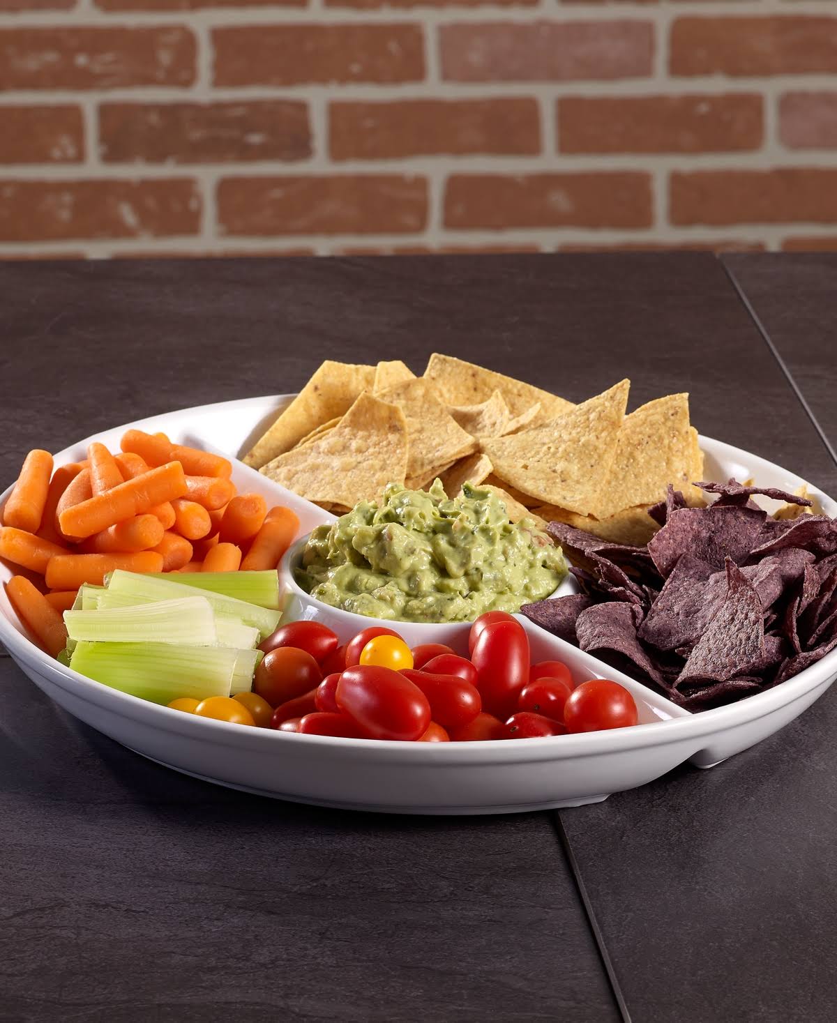3 Section Chip & Dip Server - White K9690