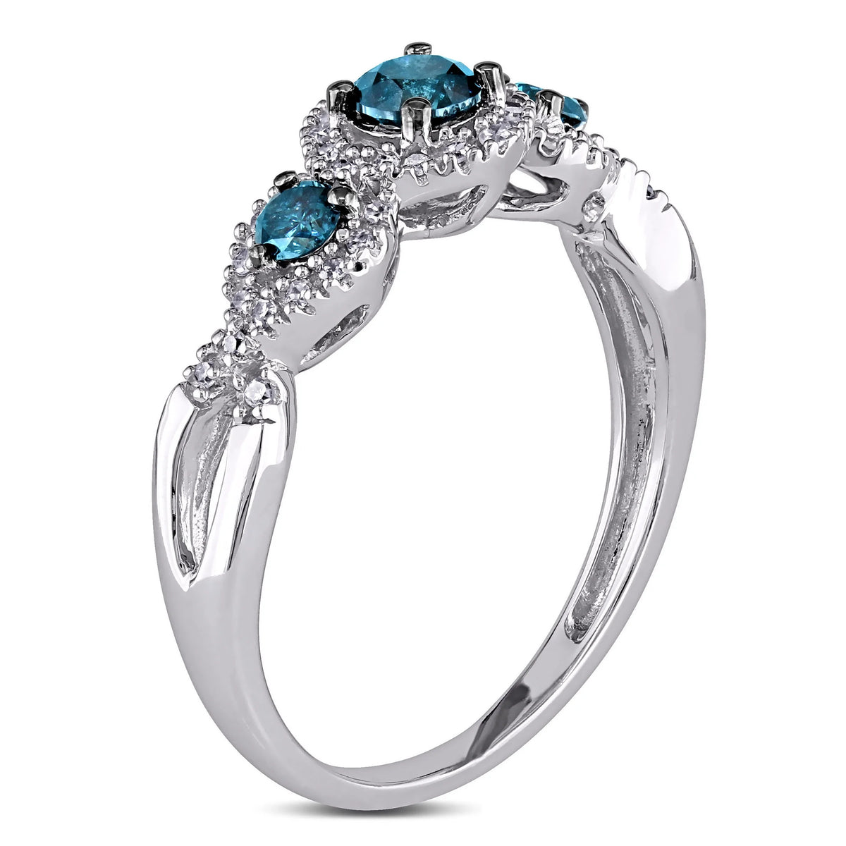 14kt White Gold 3-Stone Engagement Ring T976