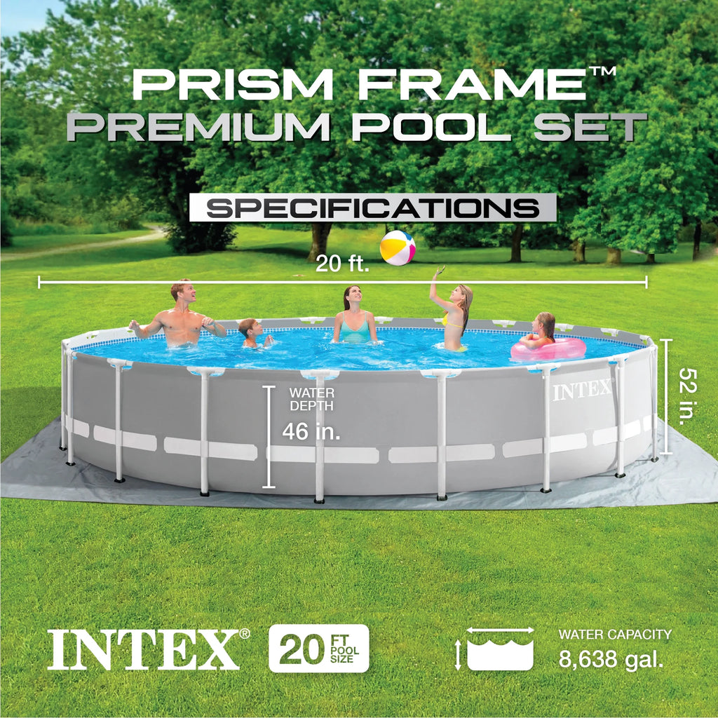 20ft x 52in Above Ground Swimming Pool Set with Filter Pump Y94625