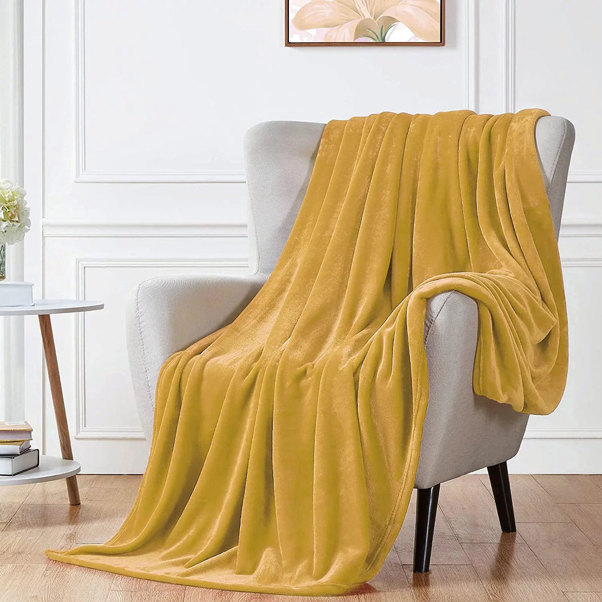 Ultra Soft Microplush Fleece Throw Blanket, 50 x 60, Orange, Machine Washable O75487