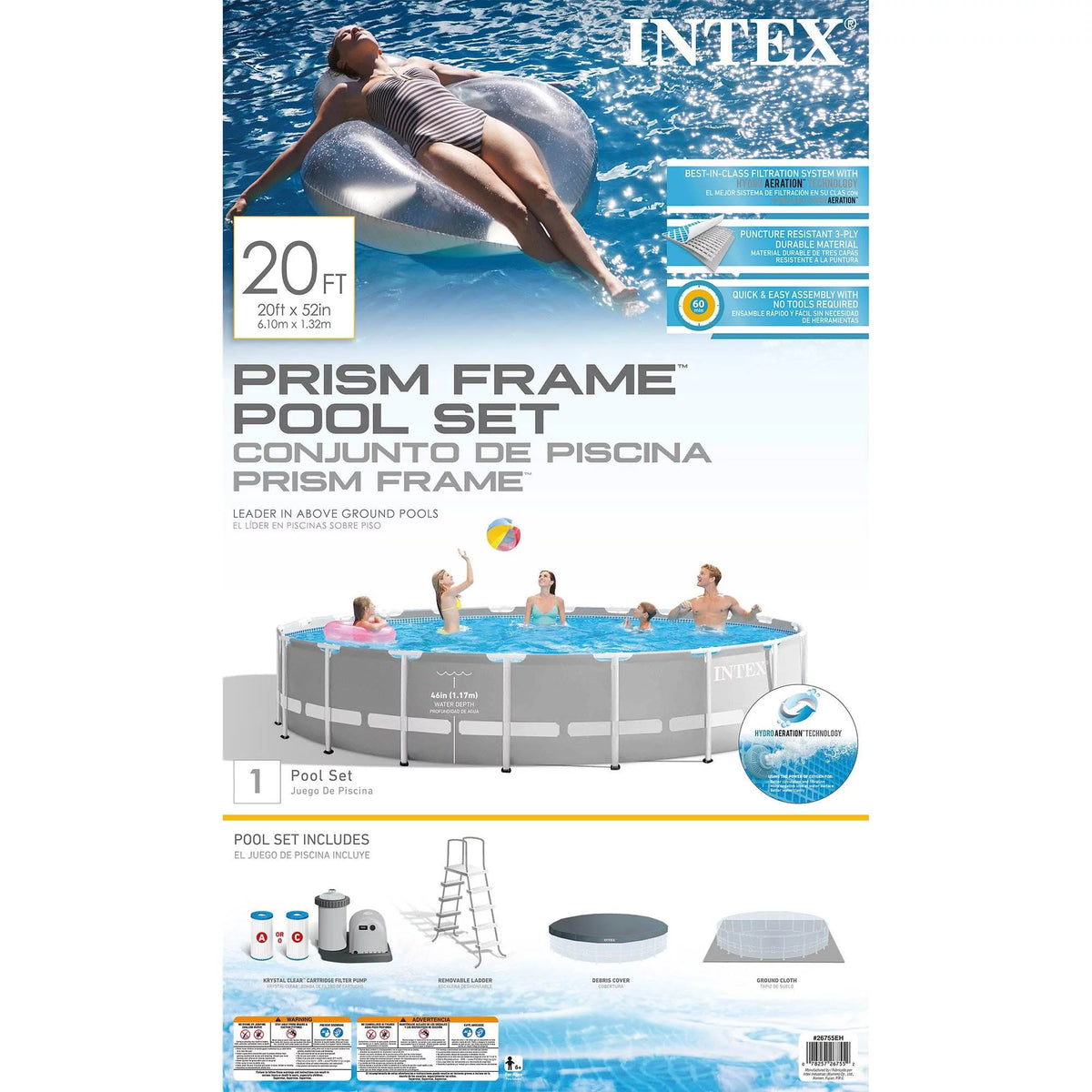 20ft x 52in Above Ground Swimming Pool Set with Filter Pump Y94625