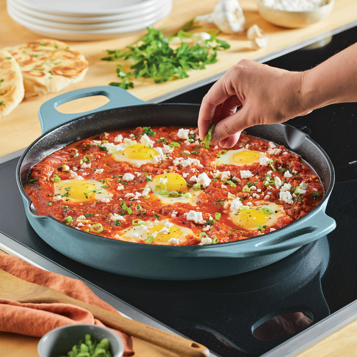 14 inch Cast Iron Skillet with Side Handles U2541