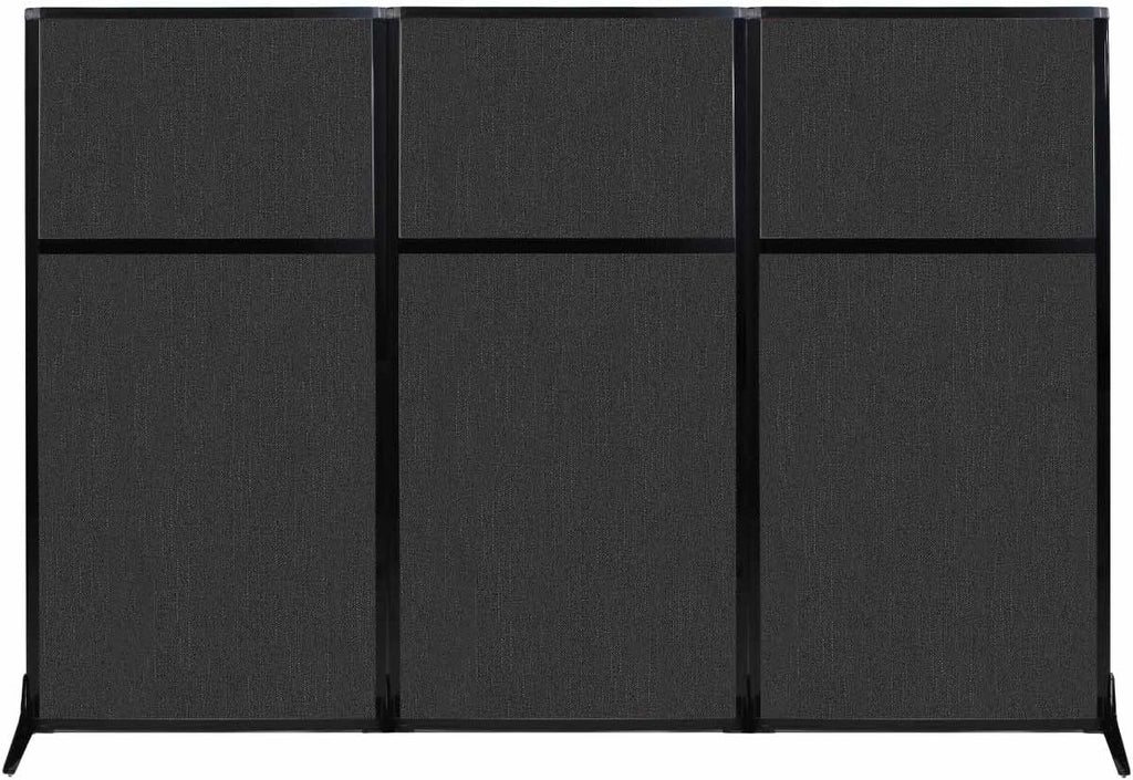 Portable Wall Divider with Charcoal Gray Fabric Panels N601