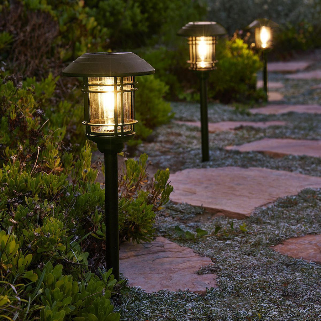 8 Lumen 19 in. Solar LED Bronze Finish Glass Pathway Lights, 2 Pack Q4788