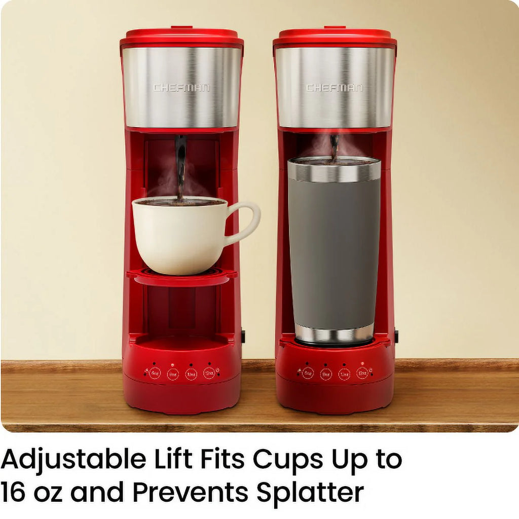 Single Serve Coffee Maker 40oz Water Reservoir Red O753292